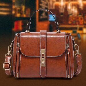 Genuine Cowhide Leather  Bag Women Bag New Bucket Bag
